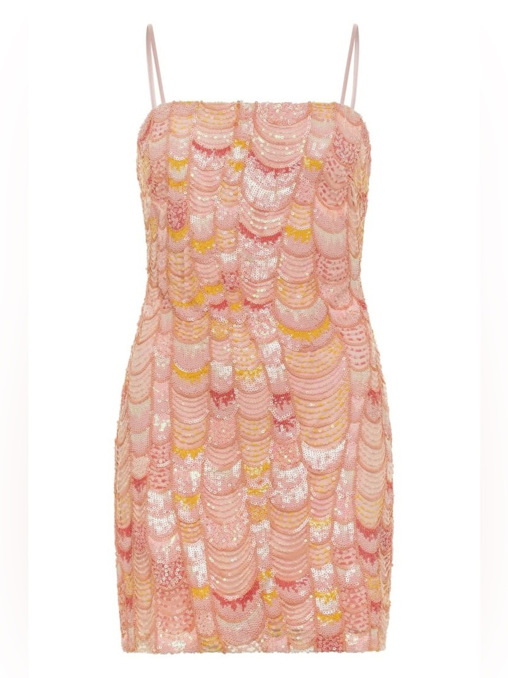 12th Tribe Emmy Pink Sequin Mermaid Mini Dress Mermaidcore Size Large